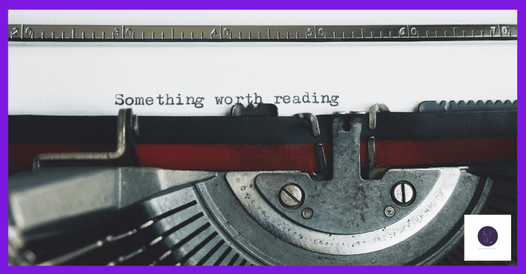 Typewriter with writing saying 'something worth reading'