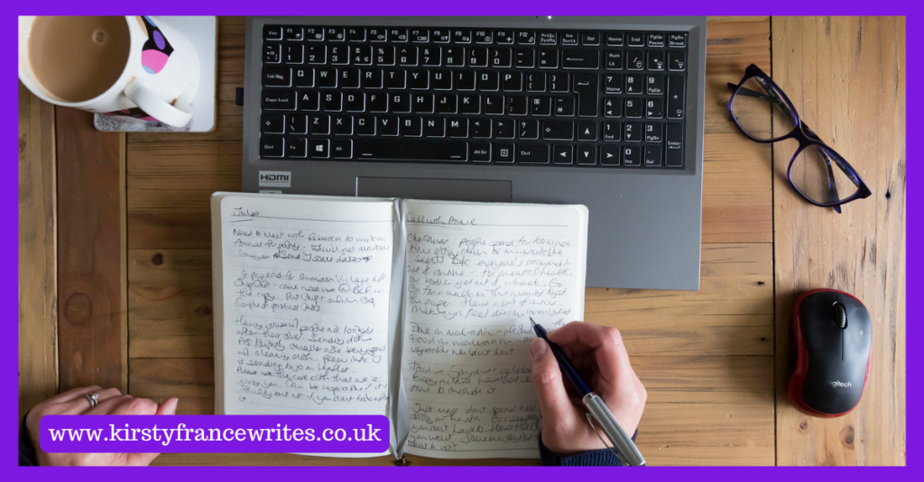 What information do copywriters need? Image shows me writing it all down.